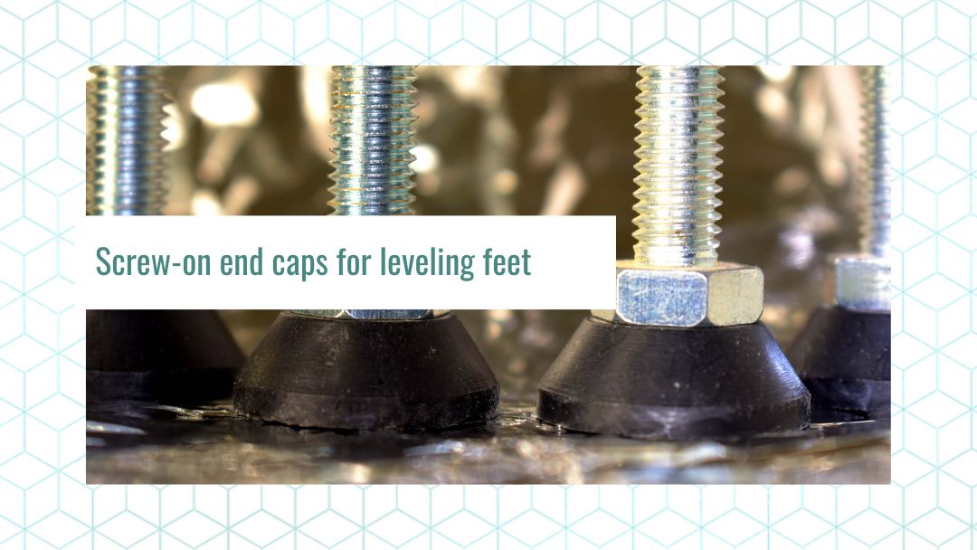 Screw-on end caps for leveling feet
